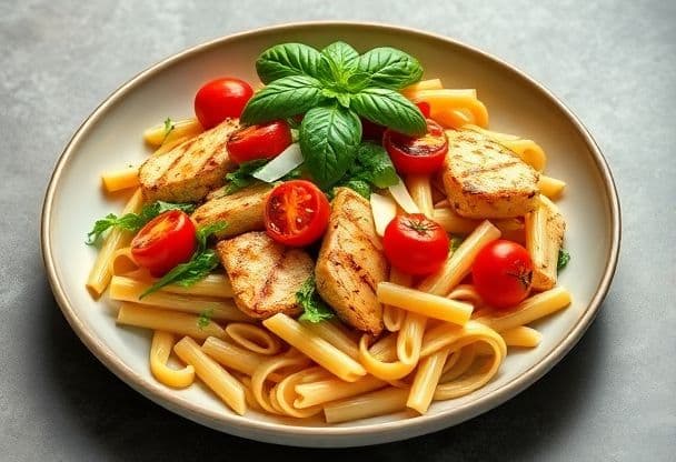 Volkoren Penne met Kip en Zelfgemaakte Pesto