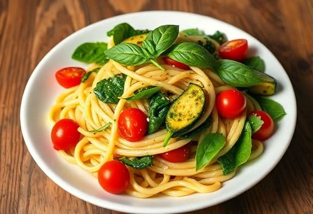 Pasta met Pesto en Groenten